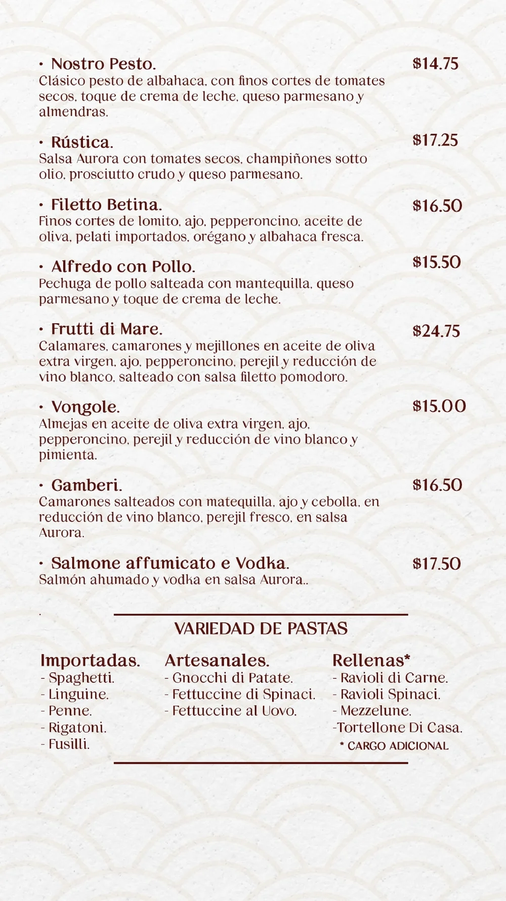 Da Vinci menu 9